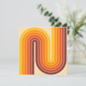 Invitation Conception géométrique rétro à deux arches (Debout devant)