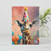 Invitation Conception girafe, coloré (Debout devant)