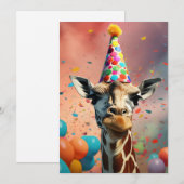 Invitation Conception girafe, coloré (Devant / Derrière)