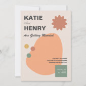 Invitation Conception graphique de mariage en terre cuite amu (Devant)