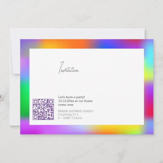 Invitation Conception graphique moderne arc-en-ciel personnal (Dos)