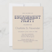Invitation Conception Groovy Rétro 70s en bleu pour une fête (Devant)