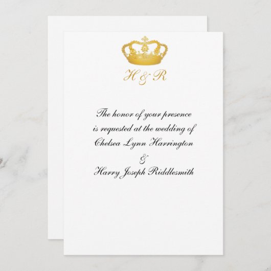 Invitation Conception II de couronne - or (Devant / Derrière)