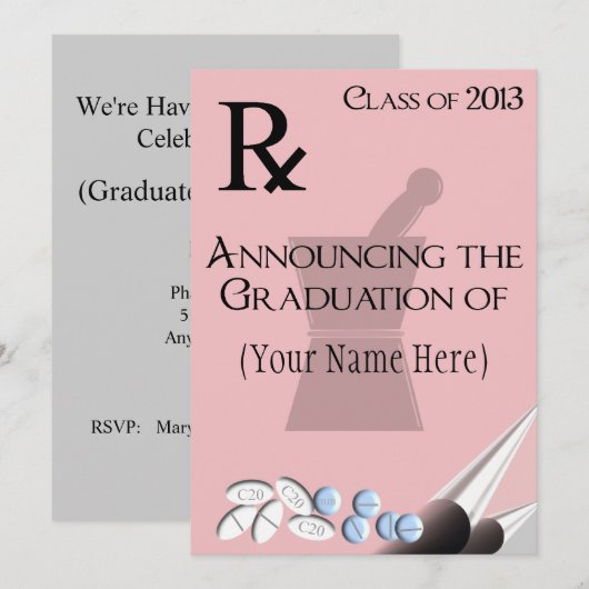 Invitation Conception II de protection de Rx d'invitations (Devant / Derrière)