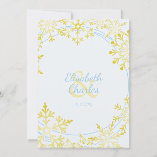 Invitation Conception inspirée de l'hiver pour Mariage avec d (Devant)