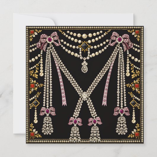 Invitation Conception inspirée de Marie Antoinette bijoux (Devant)