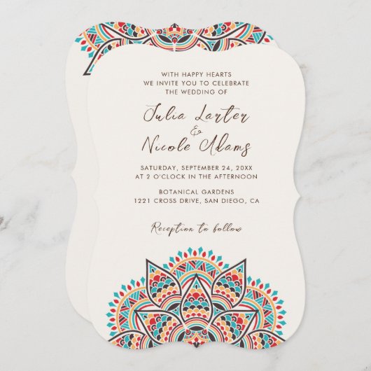 Invitation Conception Mandala classique (Devant / Derrière)
