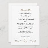 Invitation Conception minimale de l'intendance mariage (Devant / Derrière)