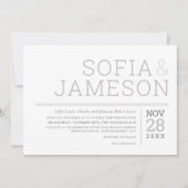 Invitation CONCEPTION MINIMALE simple type moderne gris pâle (Devant)