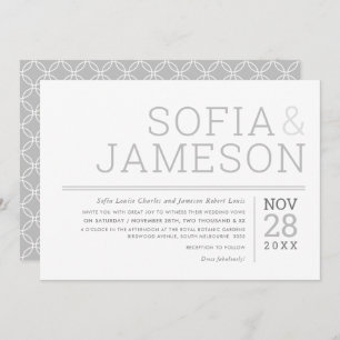 Invitation CONCEPTION MINIMALE simple type moderne gris pâle