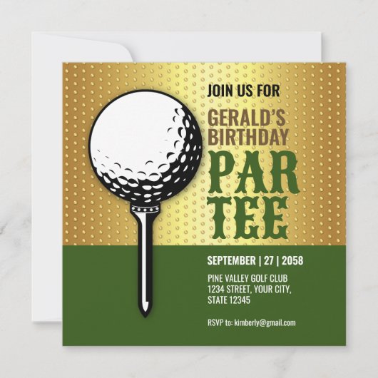 Invitation Conception minimaliste du Golf Party (Devant)
