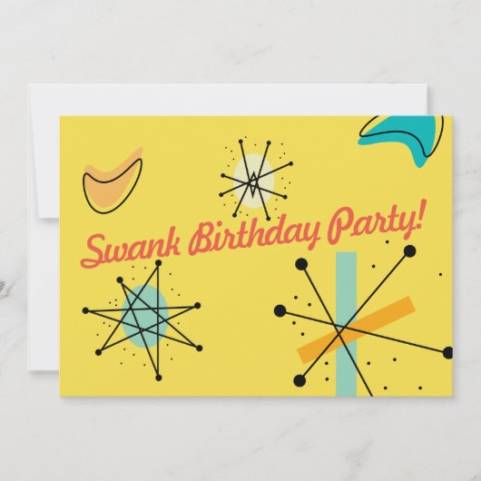 Invitation Conception moderne de la moitié du siècle (Devant)