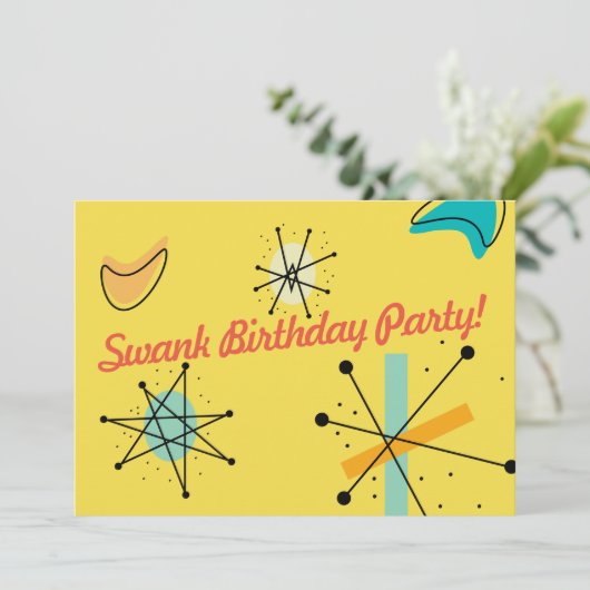 Invitation Conception moderne de la moitié du siècle (Debout devant)