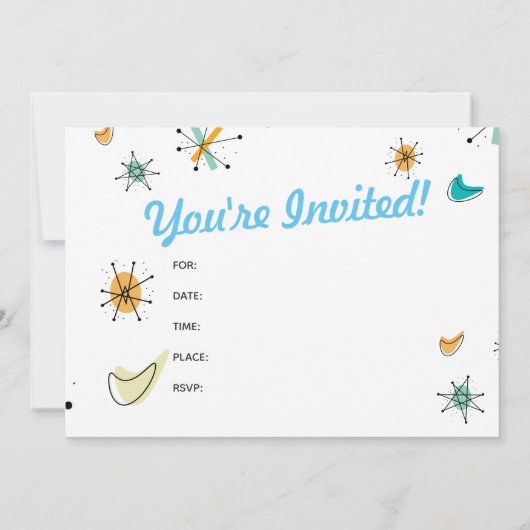 Invitation Conception moderne de la moitié du siècle (Dos)