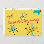 Invitation Conception moderne de la moitié du siècle (Devant / Derrière)