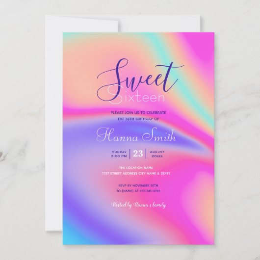 Invitation Conception moderne de la spirale holographique (Devant)