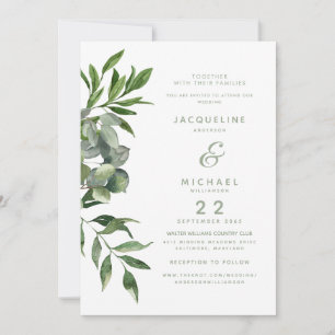 Invitation Conception Moderne De Mariage À L'aquarelle De Feu