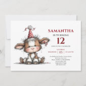 Invitation Conception moderne et fantaisiste d'animaux vaches (Devant)