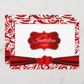 Invitation Conception Motif Verder Rouge et Blanc (Devant / Derrière)