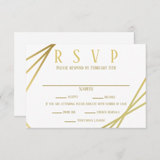 Invitation Conception Moyenne - RSVP/Diner Choix (Devant / Derrière)
