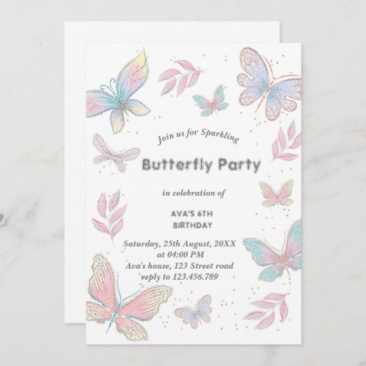 Invitation Conception papillon (Devant / Derrière)