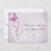 Invitation Conception personnalisable de papillon rose joli (Dos)