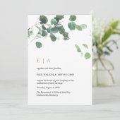 Invitation Conception personnalisée #1 - Eucalyptus Feuille & (Debout devant)