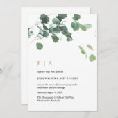 Invitation Conception personnalisée #3 - Feuilles et cuivre d (Devant / Derrière)