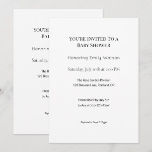 Invitation Conception personnalisée d'arrosage pour bébé ou d