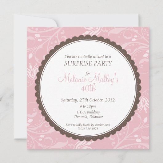 Invitation CONCEPTION PERSONNALISÉE :: pour Kelly (Devant)