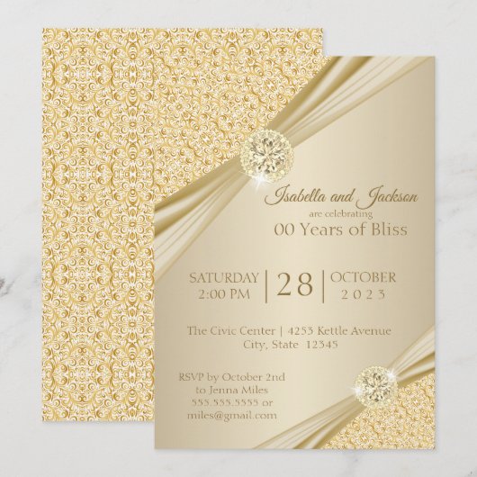 Invitation Conception pour le 00e anniversaire de mariage d'o (Devant / Derrière)