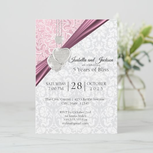 Invitation Conception pour le 5e anniversaire de mariage - Ro (Debout devant)