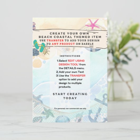 Invitation Conception Propre Plage Côtière Nautique Événement (Debout devant)