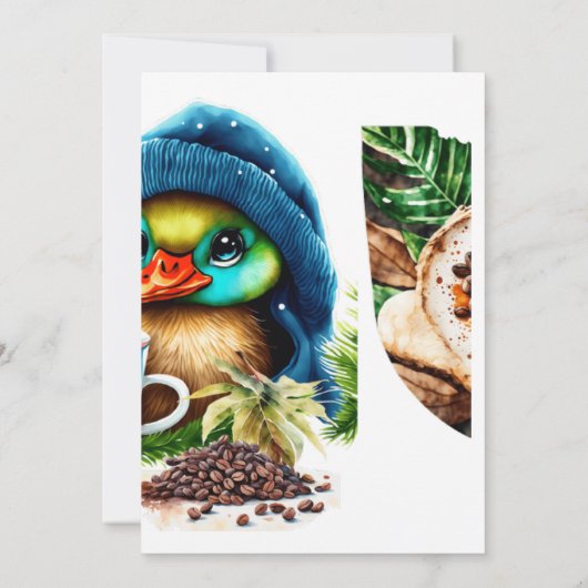 Invitation Conception Quirky Coffee Lover Duck (Dos)