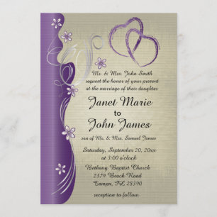Invitation Conception rayée Vintage  Améthyste pourpre