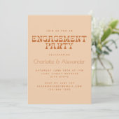 Invitation Conception Rétro Groovy 70s en Marron pour une Fêt (Debout devant)