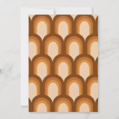 Invitation Conception Rétro Groovy 70s en Marron pour une Fêt (Dos)