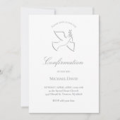 Invitation conception simple de colombe blanche Confirmation (Devant)