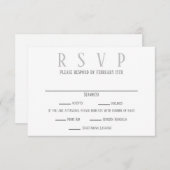 Invitation Conception SimpleGrey - RSVP/Dinner Choices Invita (Devant / Derrière)