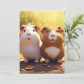 Invitation Conception sur le thème du cochon d'Inde, mignon . (Debout devant)