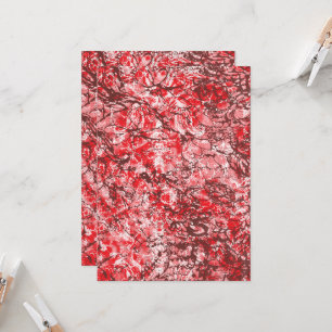 Invitation Conception textile rectangulaire avec rouge, blanc