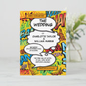 Invitation Conception typographique de mariage de bande dessi (Debout devant)