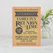 Invitation Conception vintage élégante de réunion de famille (Debout devant)