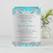 Invitation Conception vintage Florale Argent (Debout devant)