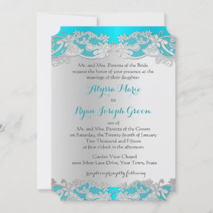 Invitation Conception vintage Florale Argent