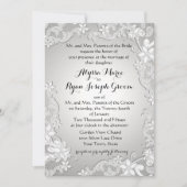 Invitation Conception vintage Florale Argent (Devant)