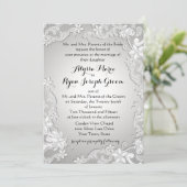 Invitation Conception vintage Florale Argent (Debout devant)