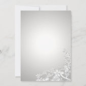 Invitation Conception vintage Florale Argent (Dos)