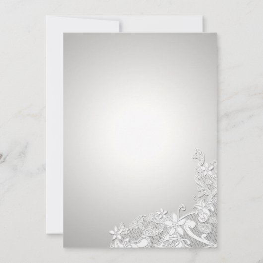 Invitation Conception vintage Florale Argent (Dos)