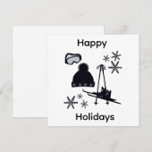 Invitation Conceptions de ski & hiver noires  (Devant / Derrière)